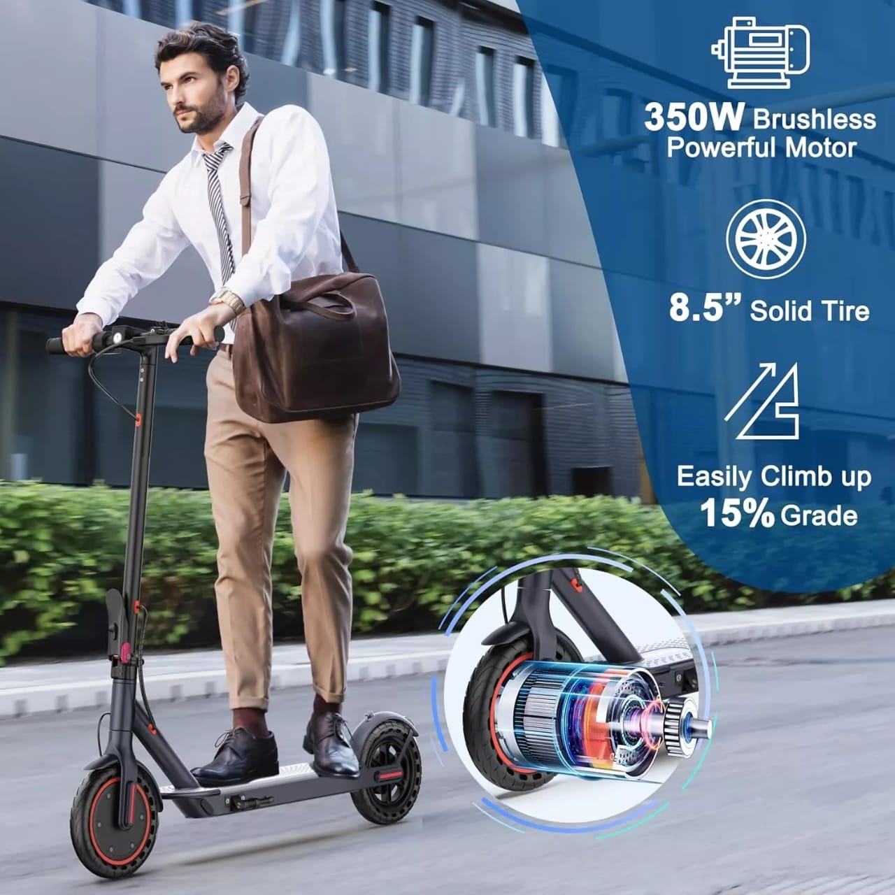 LP60 Smart E-Scooter: 350W, 19mph, Foldable, APP Control